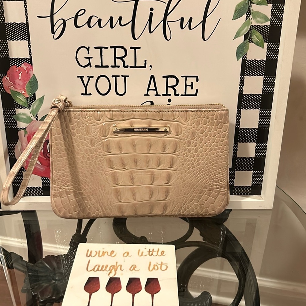 Brahmin Tan Wristlet